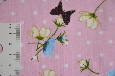 Jersey | Schmetterlinge Blumen | rosa